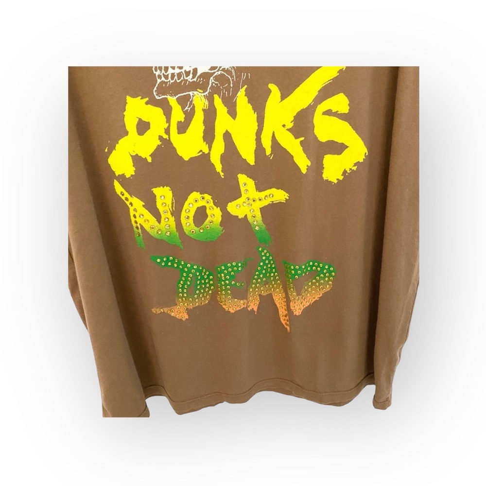 new Ed Hardy 𖦹 Punks Not Dead Barefoot Beach T Shirt Dress 𖦹 Cocoa Brown 𖦹 L - Picture 11 of 16